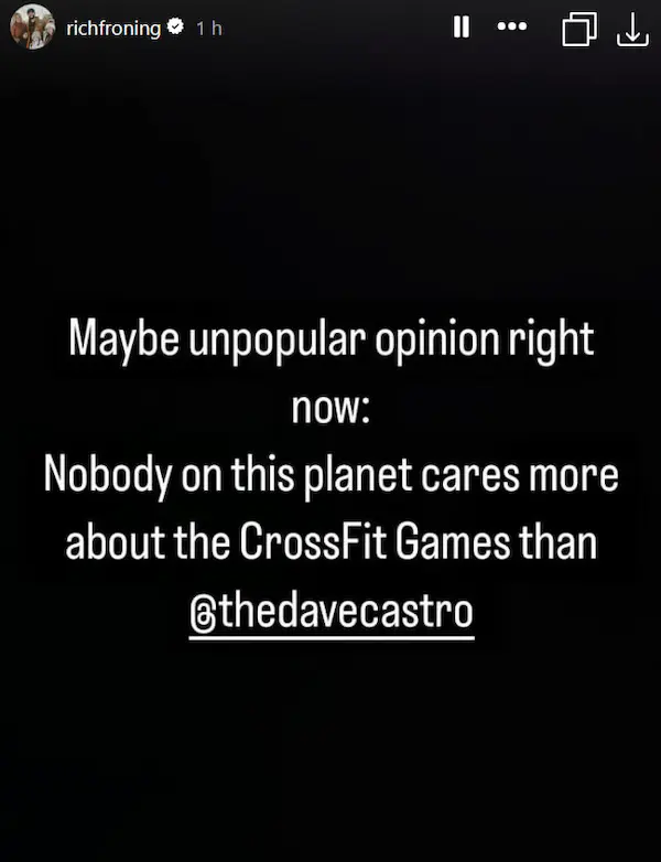 froning apóia dave castro