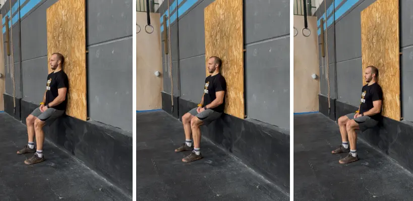 sentadilla isométrica para rodillas en CrossFit