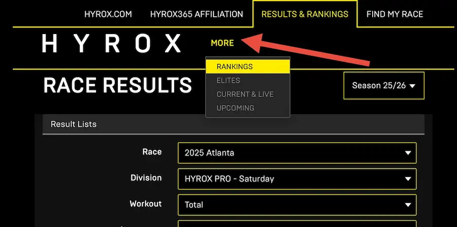 see results in HYROX